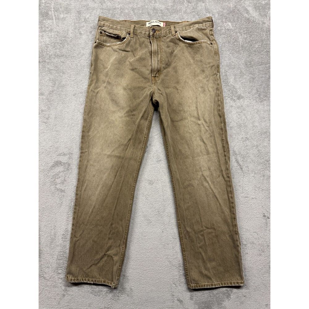 Levi's 505 Regular Fit Jeans Mens Brown Measured 38x31 Denim